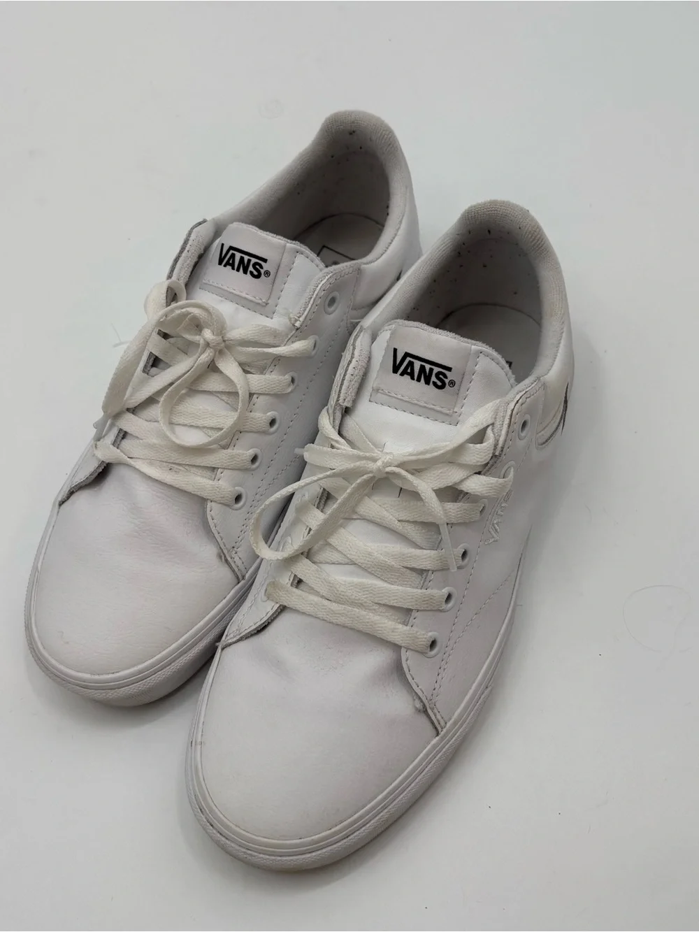 Vans White Low-Top Leather Sneakers